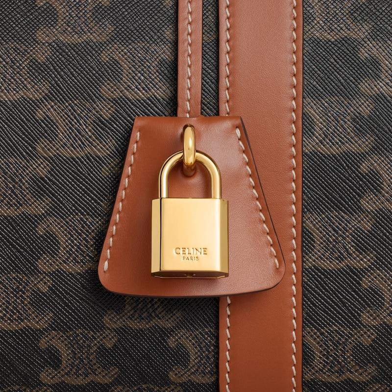 Celine Bolsa de viaje grande de lona Triomphe y piel de becerro Venta caliente