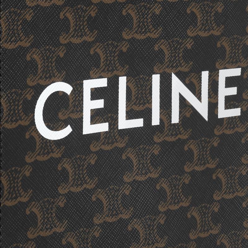 Celine Bolso Cabas vertical mini de lona Triomphe y piel de becerro con estampado Celine Los más vendidos