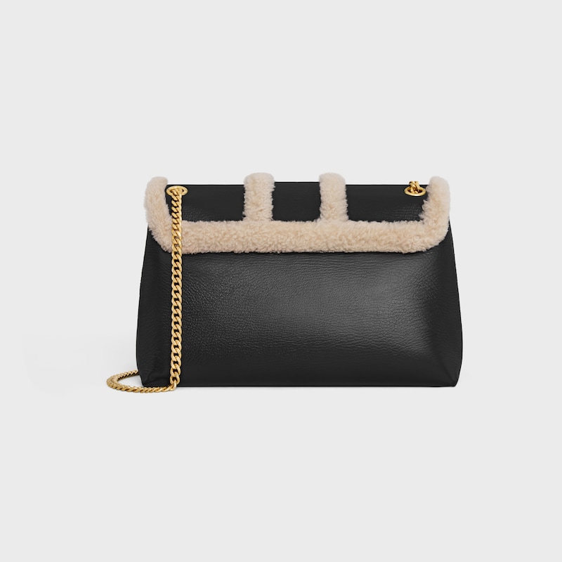 Celine BOLSO VICTOIRE CELINE GRANDE DE PIEL DE CORDERO FRUNCIDA Y PIEL DE BORREGO Último día