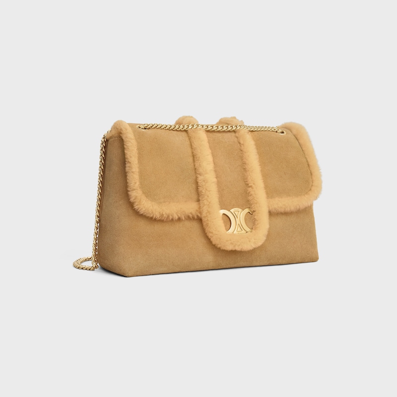 Celine BOLSO VICTOIRE CELINE GRANDE DE ANTE DE PIEL DE BECERRO Y PIEL DE BORREGO Precio de fábrica