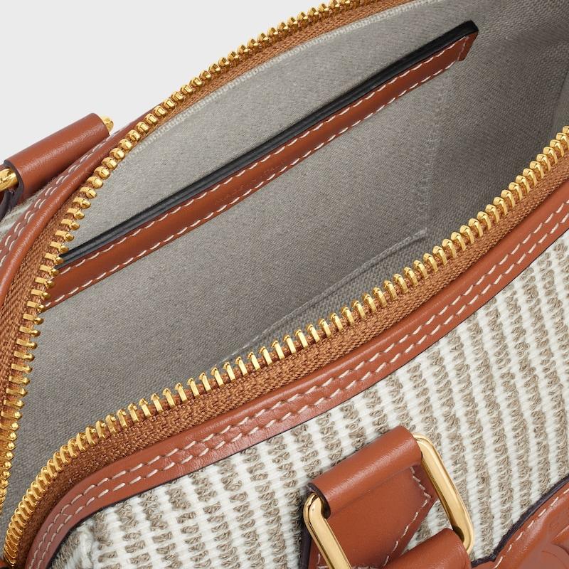 Celine BOLSO BOSTON PEQUEÑO DE TEJIDO DE RAYAS Y PIEL DE BECERRO Outlet online