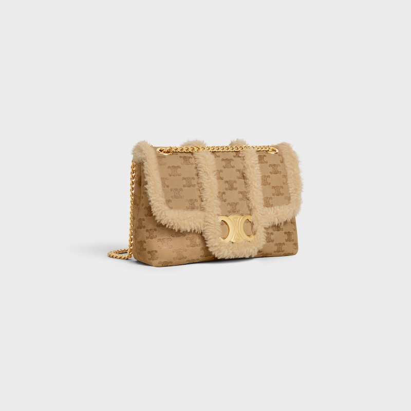 Celine BOLSO VICTOIRE CELINE MEDIANO DE PIEL DE BORREGO CON MOTIVO TRIOMPHE INTEGRAL En oferta