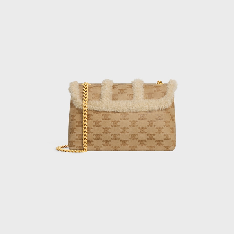 Celine BOLSO VICTOIRE CELINE MEDIANO DE PIEL DE BORREGO CON MOTIVO TRIOMPHE INTEGRAL En oferta