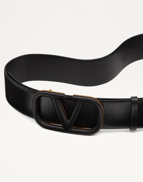Valentino CINTURÓN VLOGO SIGNATURE DE PIEL DE BECERRO BRILLANTE DE 40 MM Libre de impuestos