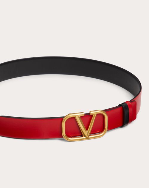 Valentino CINTURÓN REVERSIBLE VLOGO SIGNATURE DE PIEL DE BECERRO BRILLANTE DE 30 MM Descuento por venta flash