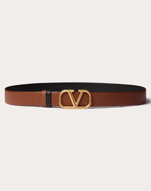 Valentino CINTURÓN REVERSIBLE VLOGO SIGNATURE DE 30 MM EN PIEL DE BECERRO CON GRABADO STAMPA ALCE