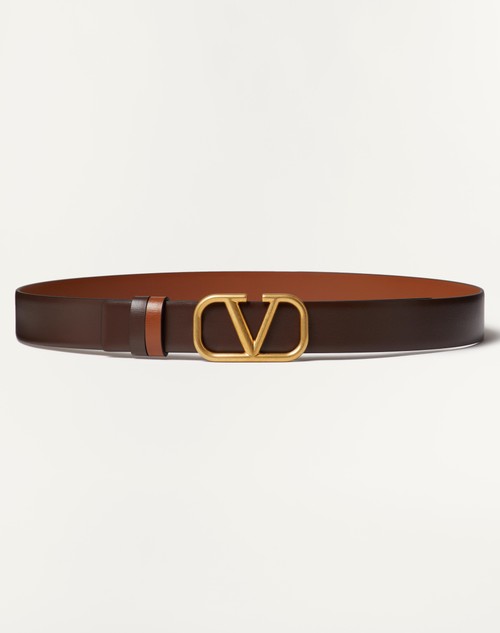 Valentino CINTURÓN REVERSIBLE VLOGO SIGNATURE DE PIEL DE BECERRO DE 30 MM