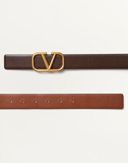 Valentino CINTURÓN REVERSIBLE VLOGO SIGNATURE DE PIEL DE BECERRO DE 30 MM Ofertas