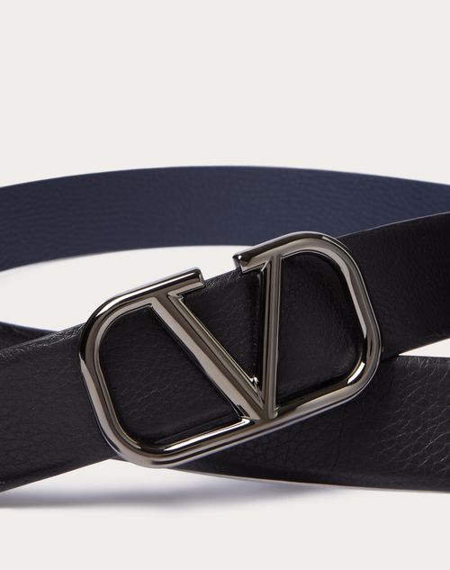 Valentino CINTURÓN REVERSIBLE DE 40 MM DE CUERO GRANEADO DE BECERRO CON EL VLOGO SIGNATURE Venta caliente