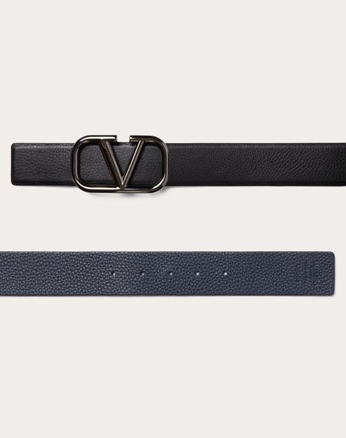 Valentino CINTURÓN REVERSIBLE DE 40 MM DE CUERO GRANEADO DE BECERRO CON EL VLOGO SIGNATURE Venta caliente