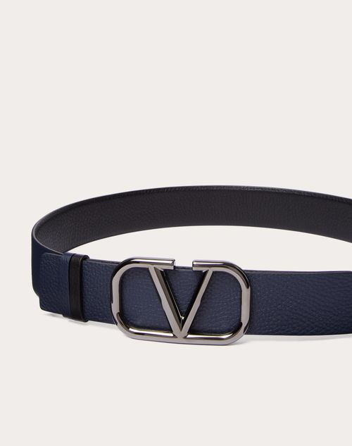 Valentino CINTURÓN REVERSIBLE DE 40 MM DE CUERO GRANEADO DE BECERRO CON EL VLOGO SIGNATURE Venta caliente