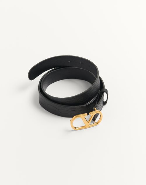 Valentino CINTURÓN DE CUERO DE BECERRO VLOGO SIGNATURE DE 30 MM DE ALTURA Rebajas de fábrica