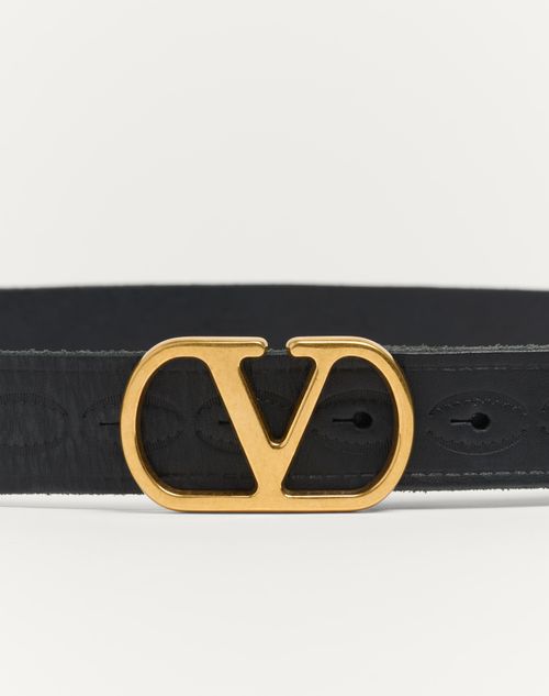 Valentino CINTURÓN DE CUERO DE BECERRO VLOGO SIGNATURE DE 30 MM DE ALTURA Rebajas de fábrica