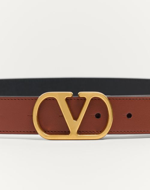Valentino CINTURÓN VLOGO SIGNATURE EN CUERO DE BECERRO CON BRILLO DE 30 MM Ventas relámpago