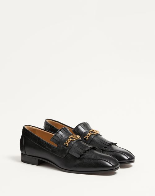 Valentino MOCASÍN DE CABRITILLA CON FLECOS Y EL VLOGO SIGNATURE COMPRAR AHORA