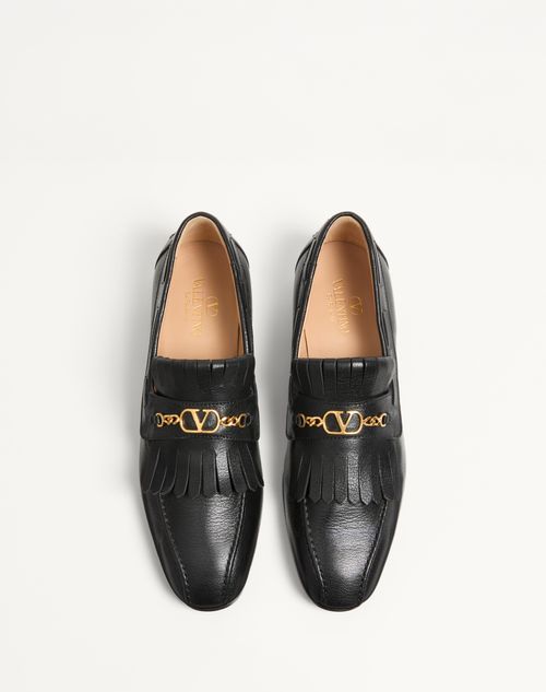 Valentino MOCASÍN DE CABRITILLA CON FLECOS Y EL VLOGO SIGNATURE ÚLTIMAS EDICIONES