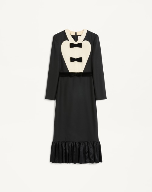 Valentino VESTIDO MIDI DE LANA VIRGEN CON LAZOS