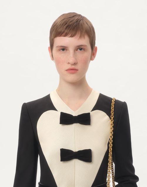 Valentino VESTIDO MIDI DE LANA VIRGEN CON LAZOS Rebajas online