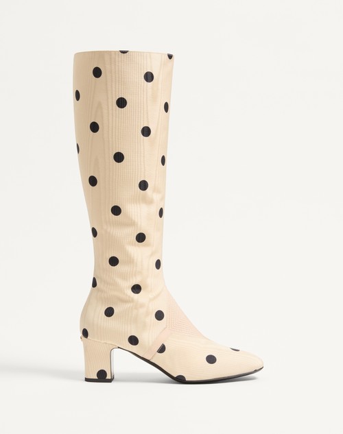 Valentino BOTA EQUIVOQUE DE TELA MOIRÉ PLUS DE POIS DE 60 MM
