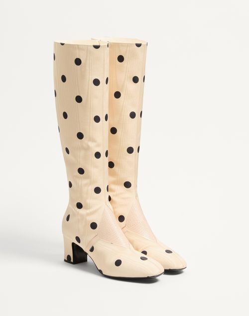 Valentino BOTA EQUIVOQUE DE TELA MOIRÉ PLUS DE POIS DE 60 MM ÚLTIMAS EDICIONES