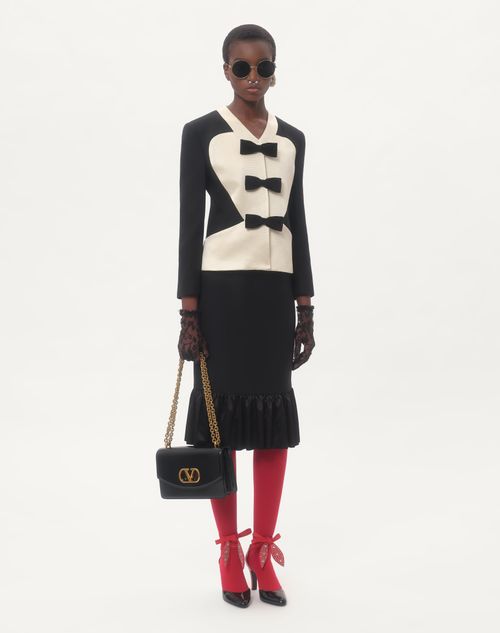 Valentino FALDA MIDI DE CREPE COUTURE Oferta especial de fábrica