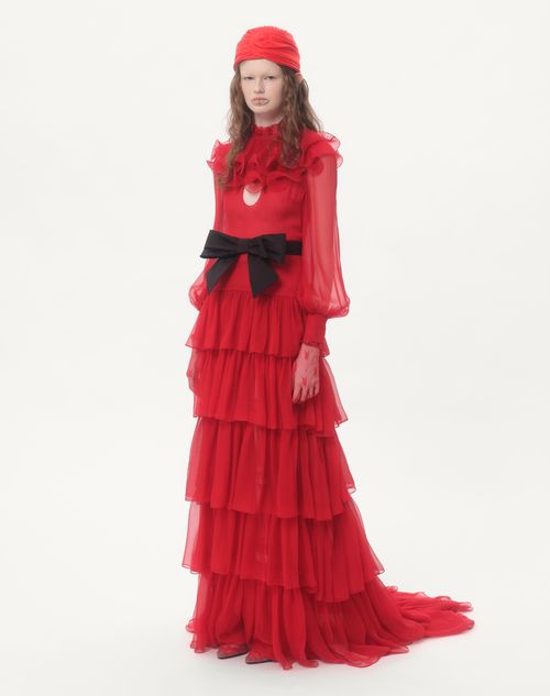 Valentino VESTIDO LARGO DE CHIFFON Envío internacional gratuito