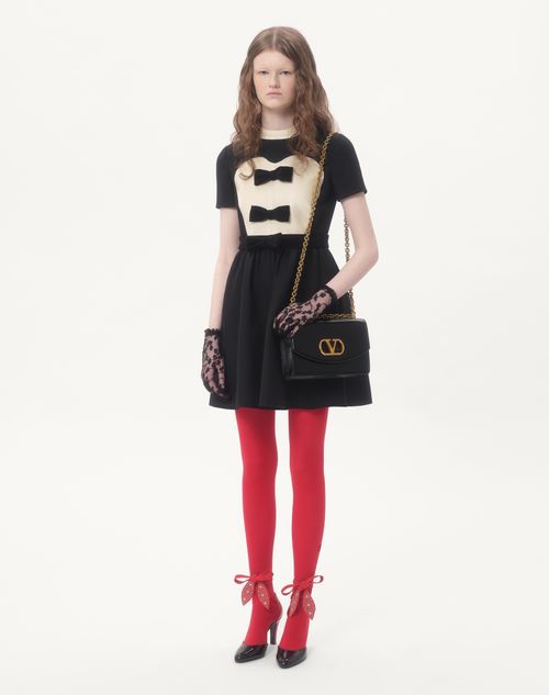 Valentino VESTIDO CORTO DE CREPE COUTURE CON LAZOS Limitado a 3 días