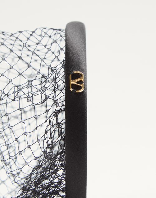 Valentino CINTA PARA EL CABELLO CON VELO VLOGO SIGNATURE DE SEDA Y TERCIOPELO Oferta exclusiva