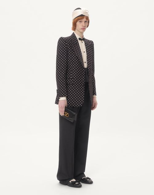 Valentino CHAQUETA DE SEDA SHANTUNG CON BOTONERA SENCILLA Y ESTAMPADO PLUSDEPOIS Rebajas de fin de temporada