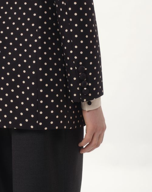 Valentino CHAQUETA DE SEDA SHANTUNG CON BOTONERA SENCILLA Y ESTAMPADO PLUSDEPOIS Rebajas de fin de temporada