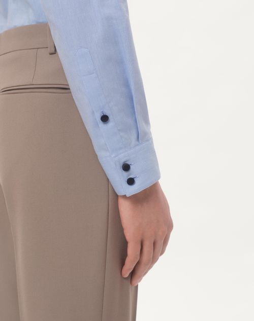 Valentino CAMISA OXFORD DE ALGODÓN CON ALAMARES Outlet online