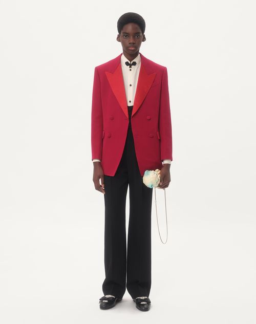 Valentino PANTALÓN DE LANA GRAIN DE POUDRE Ventas relámpago