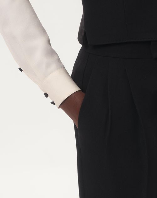 Valentino PANTALÓN DE LANA GRAIN DE POUDRE Ventas relámpago