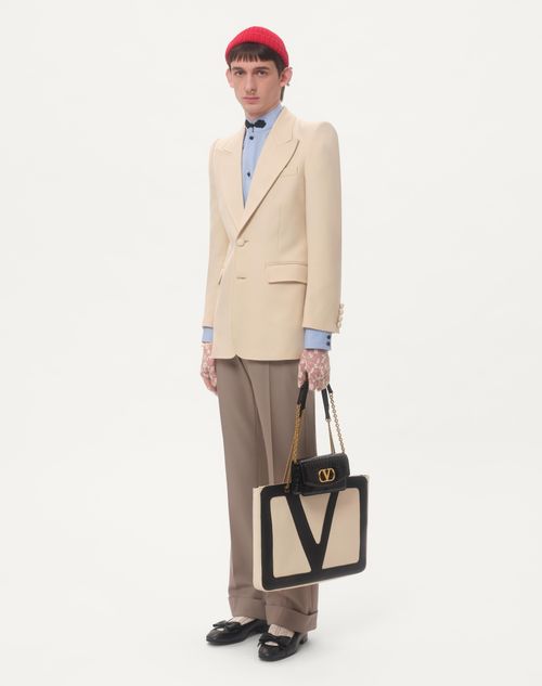 Valentino CHAQUETA DE GABARDINA DE LANA CON BOTONADURA SIMPLE Descuento