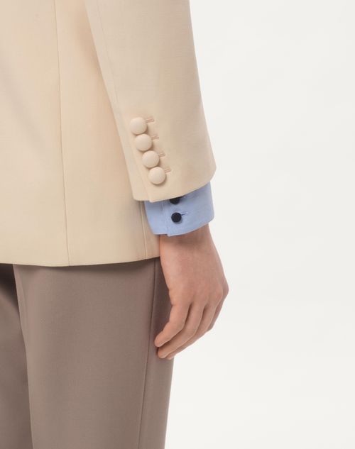 Valentino CHAQUETA DE GABARDINA DE LANA CON BOTONADURA SIMPLE Descuento