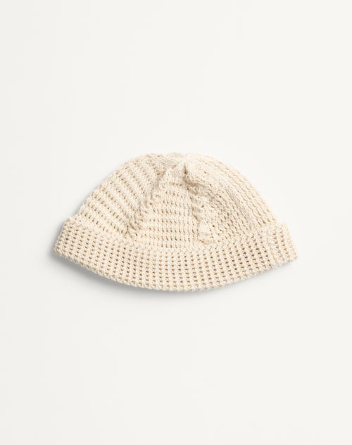 Valentino GORRO DE ALGODÓN TEJIDO CON EL VLOGO SIGNATURE Tienda