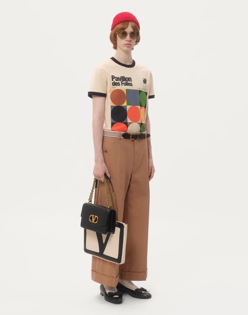 Valentino CAMISETA DE ALGODÓN CON ESTAMPADO PAVILLON DES FOLIES Liquidación