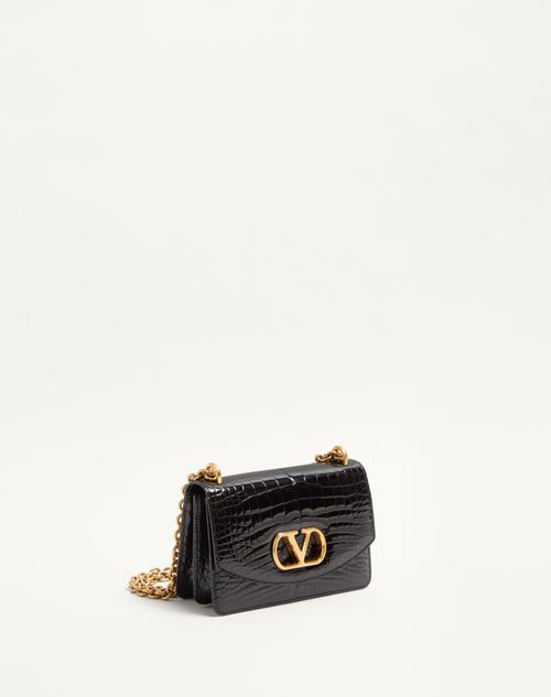 Valentino BOLSO DE HOMBRO PEQUEÑO VALENTINO GARAVANI VAIN DE CUERO DE COCODRILO ÚLTIMAS EDICIONES