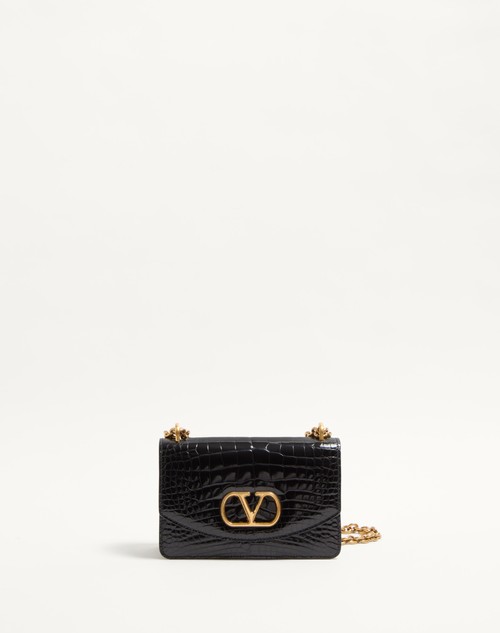 Valentino BOLSO DE HOMBRO PEQUEÑO VALENTINO GARAVANI VAIN DE CUERO DE COCODRILO