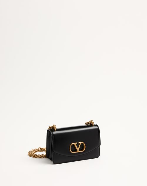 Valentino BOLSO PEQUEÑO DE HOMBRO VALENTINO GARAVANI VAIN DE CUERO BRILLOSO DE BECERRO Último día
