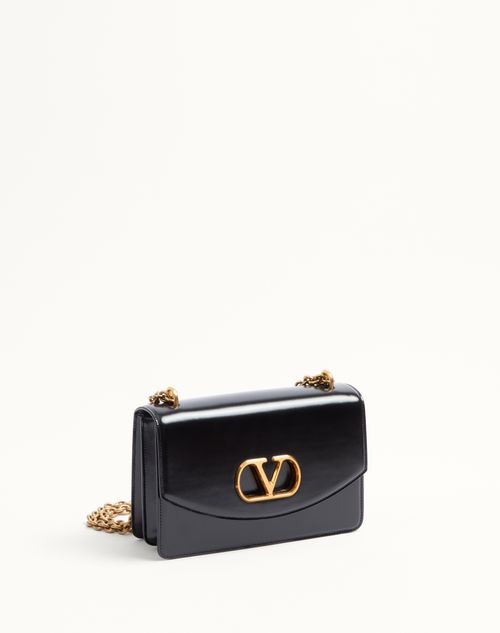 Valentino BOLSO DE HOMBRO VALENTINO GARAVANI VAIN EN CUERO DE BECERRO BRILLANTE Oferta especial de fábrica