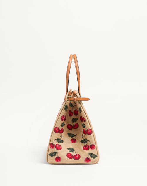 Valentino BOLSO DE COMPRAS MEDIANO VALENTINO GARAVANI ANTIBES DE RAFIA JACQUARD SINTÉTICA Oferta exclusiva