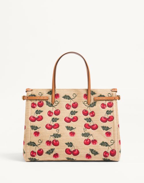 Valentino BOLSO DE COMPRAS MEDIANO VALENTINO GARAVANI ANTIBES DE RAFIA JACQUARD SINTÉTICA Oferta exclusiva