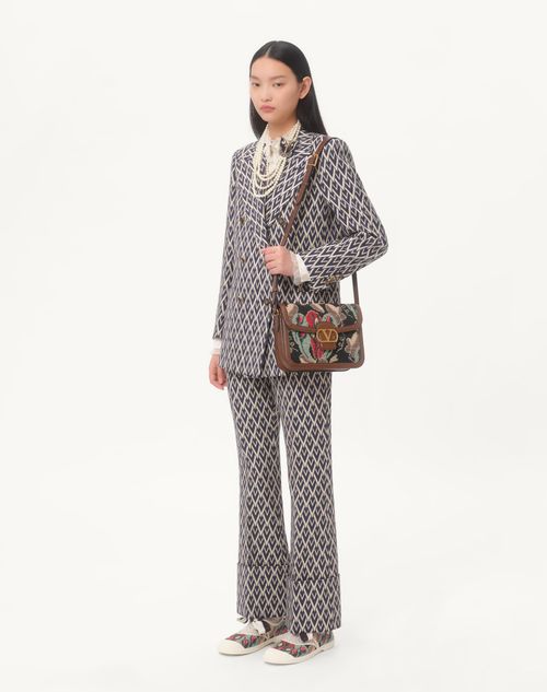 Valentino BOLSO DE HOMBRO VALENTINO GARAVANI 9A5 DE JACQUARD Y CUERO DE LAGARTO Outlet