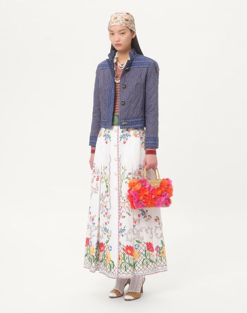 Valentino BOLSO DE COMPRAS PEQUEÑO DE RAFIA SINTÉTICA CON FLORES Y CUENTAS En oferta