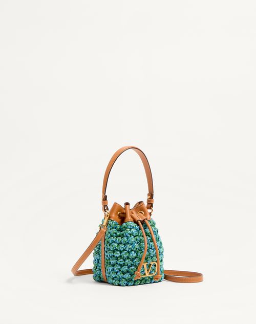 Valentino MINIBOLSO TIPO SACO VLOGO SIGNATURE DE CROCHET DE RAFIA SINTÉTICA Rebajas baratas