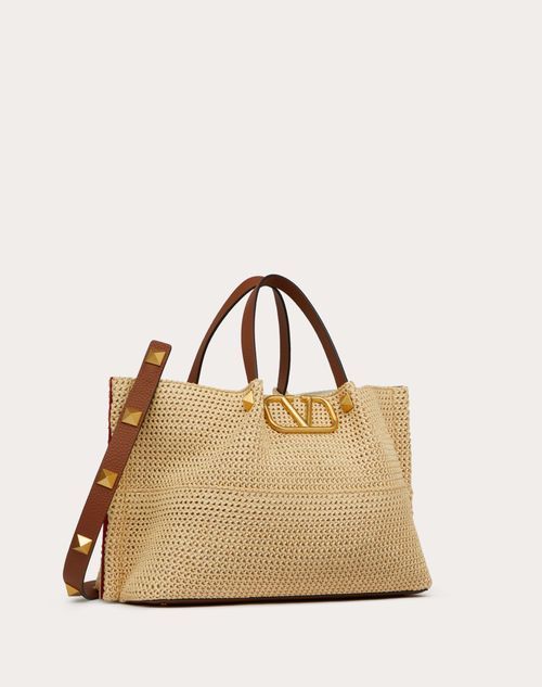 Valentino BOLSO SHOPPER MEDIANO SUMMER TOTE DE PAJA Ventas relámpago
