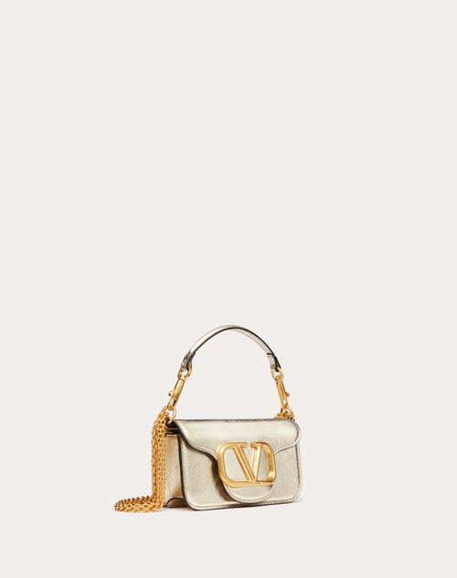 Valentino BOLSO PEQUEÑO DE HOMBRO VALENTINO GARAVANI LOCÒ DE CUERO METALIZADO DE BECERRO Mejor oferta