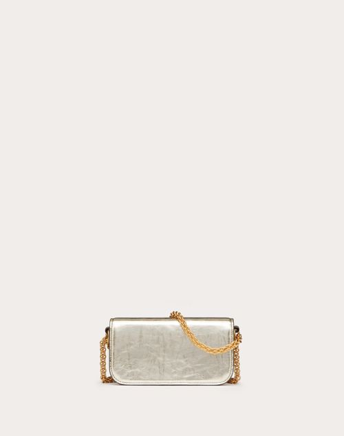 Valentino BOLSO PEQUEÑO DE HOMBRO VALENTINO GARAVANI LOCÒ DE CUERO METALIZADO DE BECERRO Mejor oferta