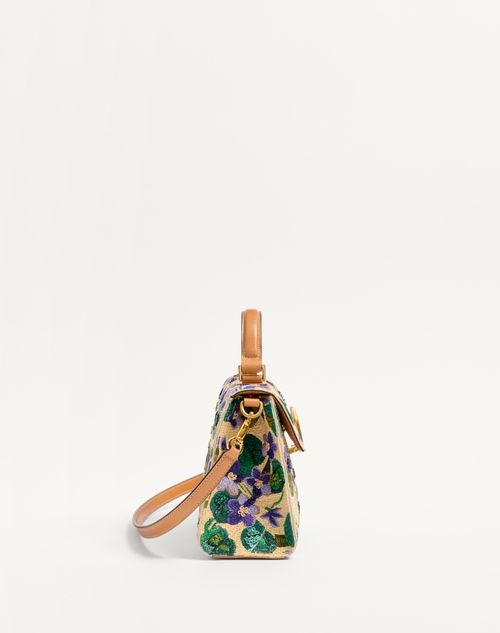 Valentino BOLSO DE MANO PEQUEÑO VALENTINO GARAVANI VSLING DE RAFIA SINTÉTICA BORDADA Promoción trimestral
